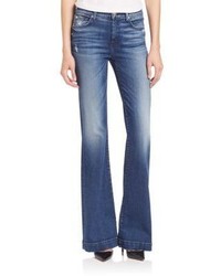 7 For All Mankind Dojo Tailorless Distress Flared Jeans