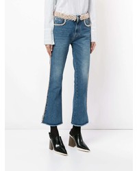 MSGM Faux Pearl Embellished Jeans