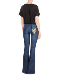Just Cavalli Flared Jeans With Embroidered Pockets