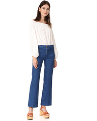 Tory Burch Luisa Zip Front Flare Jeans