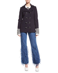Michael Kors Michl Kors Ostrich Feather Flared Ankle Jeans Indigo
