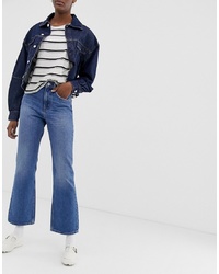 Weekday Mile Bootcut Jeans In Mid Blue