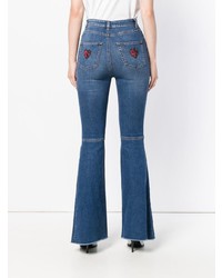 Dolce & Gabbana Patched Boot Cut Jeans