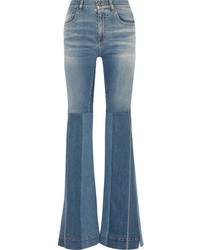 Roberto Cavalli Patchwork High Rise Flared Jeans Blue