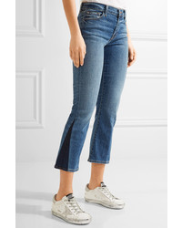 J Brand Selena Cropped Mid Rise Bootcut Jeans Mid Denim