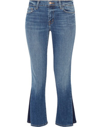 J Brand Selena Cropped Mid Rise Bootcut Jeans Mid Denim