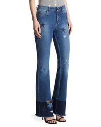 RED Valentino Star Frayed Bootcut Jeans