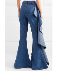 SOLACE London Trumpet Ruffled High Rise Wide Leg Jeans