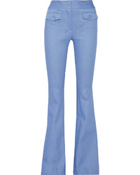 ADAM by Adam Lippes Adam Lippes Stretch Cotton Chambray Flared Pants