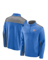 FANATICS Branded Bluegray Oklahoma City Thunder Primary Logo Fleece Quarter Zip Jacket At Nordstrom