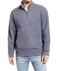 Madewell Resourced High Pile Fleece Half Zip Sweatshirt In Sunfaded Indigo At Nordstrom