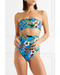Diane von Furstenberg Floral Print Bandeau Bikini Top