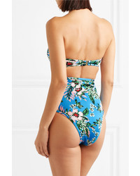 Diane von Furstenberg Floral Print Bandeau Bikini Top