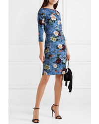 Erdem Reese Floral Print Stretch Jersey Mini Dress