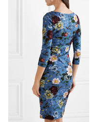 Erdem Reese Floral Print Stretch Jersey Mini Dress