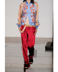 Jonathan Saunders Cecily Embroidered Satin Bomber Jacket