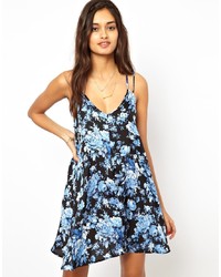 Glamorous Cami Slip Dress In Blue Floral