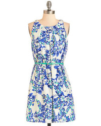 Hello Miss Great Wavelengths Dress In Blue Floral
