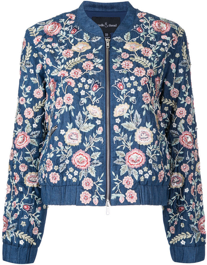Needle & Thread Floral Bomber Jacket, $347 | farfetch.com | Lookastic