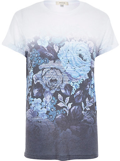 blue floral t shirt