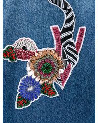 Saint Laurent Floral Patch Denim Jacket