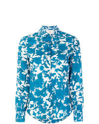 Blue Floral Dress Shirt