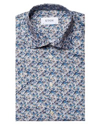 Eton Contemporary Fit Floral Short Sleeve Button Up Shirt