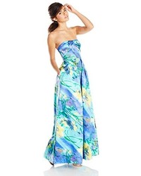 Adrianna Papell Hailey Logan By Floral Watercolor Print Gown