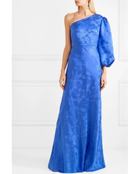 Saloni Lily One Shoulder Silk Jacquard Gown