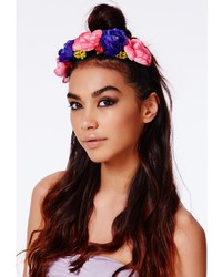 Missguided Statet Flower Crown Headband Pink