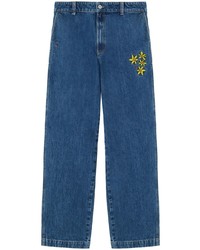 Axel Arigato Floral Embroidered Wide Leg Jeans