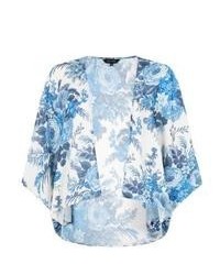 Exclusives New Look Blue And White Floral Kimono