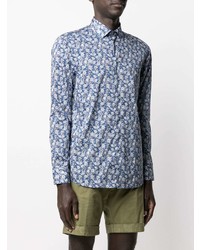 Etro All Over Floral Print Cotton Shirt