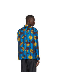 Opening Ceremony Blue Satin Floral Shirt