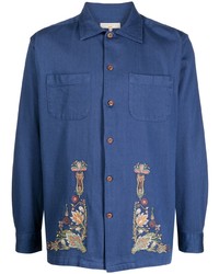Nudie Jeans Floral Embroidery Cotton Shirt