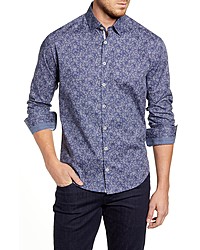 Stone Rose Regular Fit Abstract Floral Button Up Sport Shirt