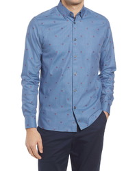 Ted Baker London Treeo Slim Fit Floral Button Up Shirt