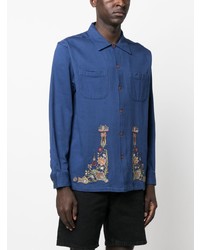 Nudie Jeans Vincent Floral Embroidered Cotton Shirt