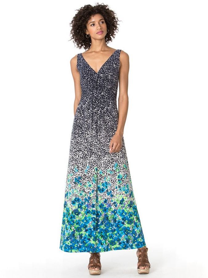 Chaps Floral Empire Maxi Dress, $69 | Kohl's | Lookastic