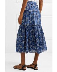 Ulla Johnson Auveline Floral Print Cotton And Midi Skirt