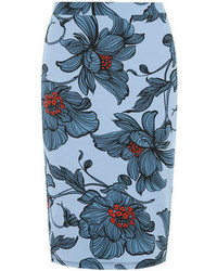 Dorothy Perkins Luxe Blue Floral Print Tube Skirt