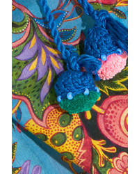 Anjuna Charlee Floral Print Cotton Voile Playsuit Blue