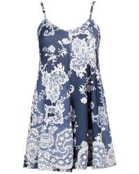 Boohoo Darcy Lace And Floral Print Swing Playsuit