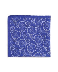 Eton Floral Pocket Square Blue One Size