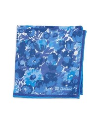 David Donahue Floral Linen Pocket Square