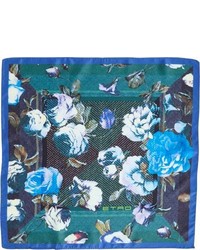 Etro Floral Print Silk Twill Pocket Square
