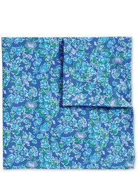 Charles Tyrwhitt Luxury Italian Blue Printed Floral Pocket Square