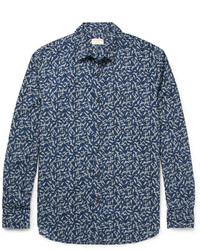 Club Monaco Johnny Slim Fit Floral Print Cotton Poplin Shirt