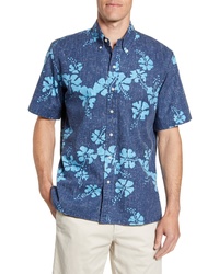 Reyn Spooner 50th State Classic Fit Floral Short Sleeve Sport Shirt