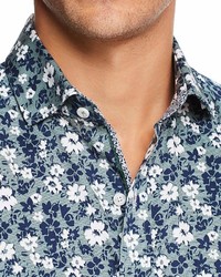 Robert Graham Asher Tropical Short Sleeve Button Down Shirt 100%